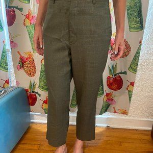 Vintage men's cropped plaid suit pants